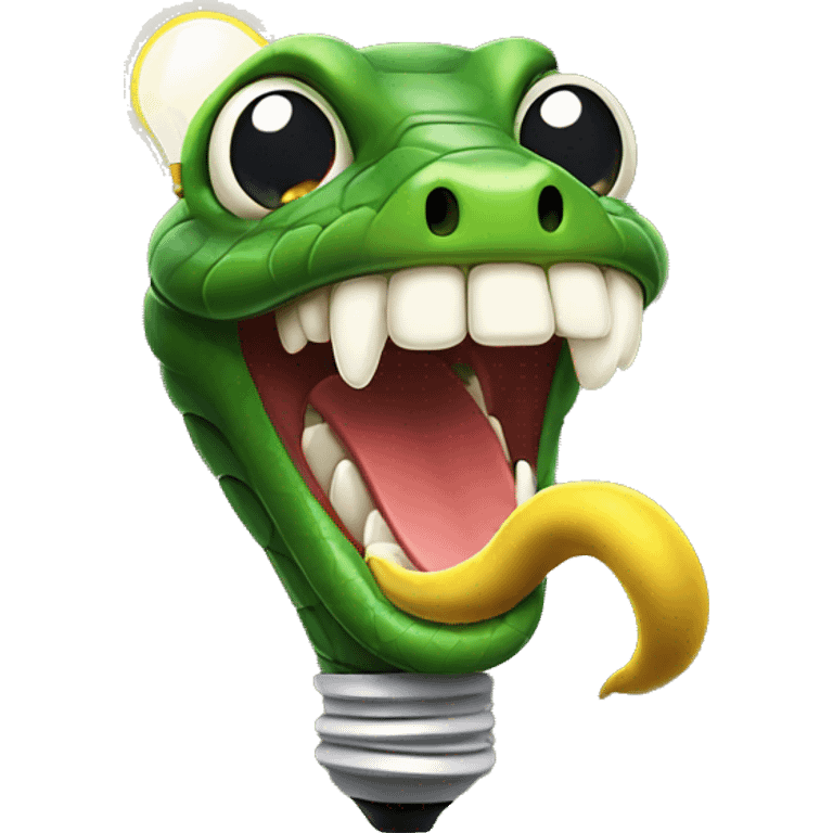 Snake with a lightbulb in its mouth emoji