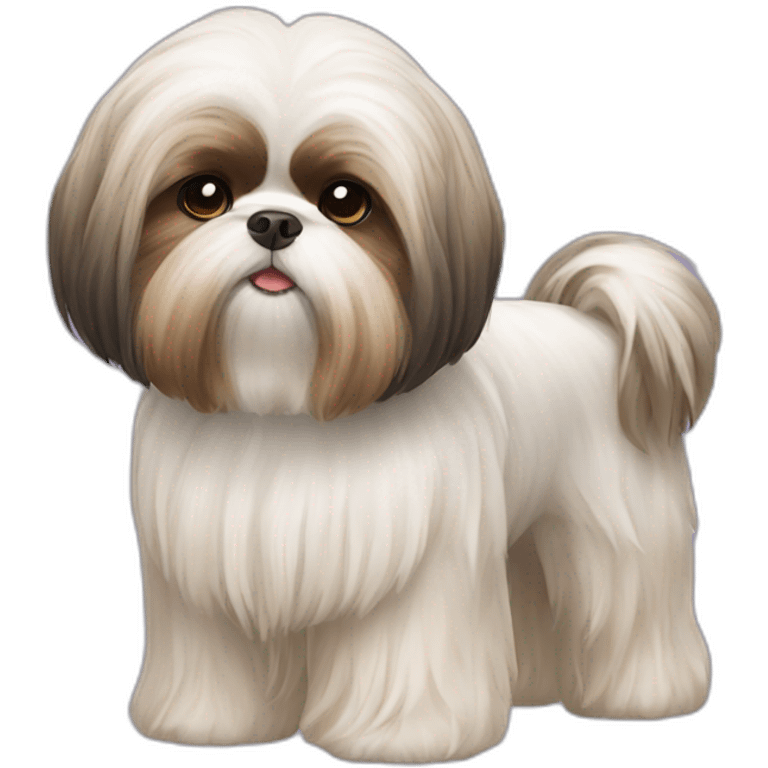 Dog Shih Tzu with long wool full-height  emoji