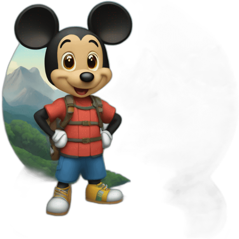 Mikky mouse with mountains emoji