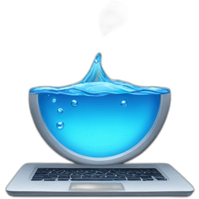 water on computer emoji