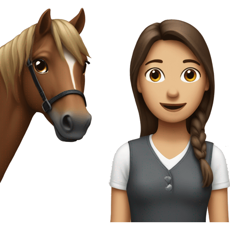 horse with brunette girl emoji