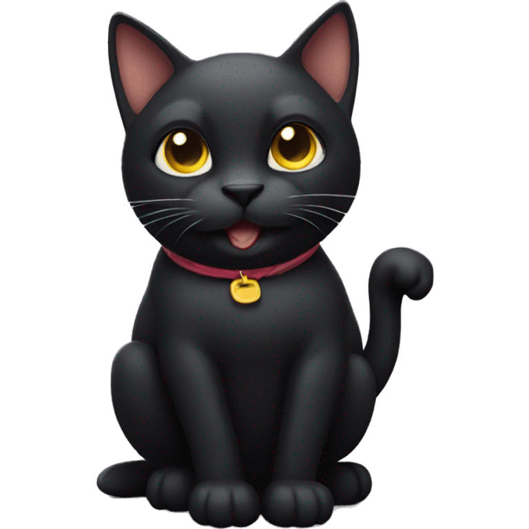 Black cat thumbs up emoji