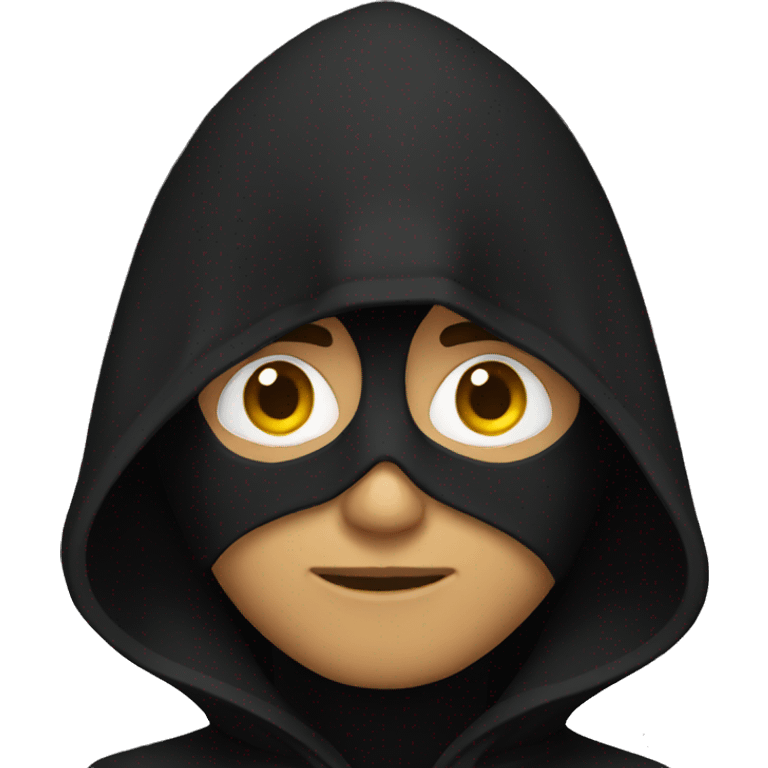 Man wearing black hood emoji