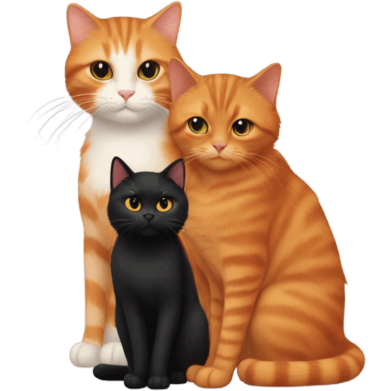 Orange cat hugging black cat emoji