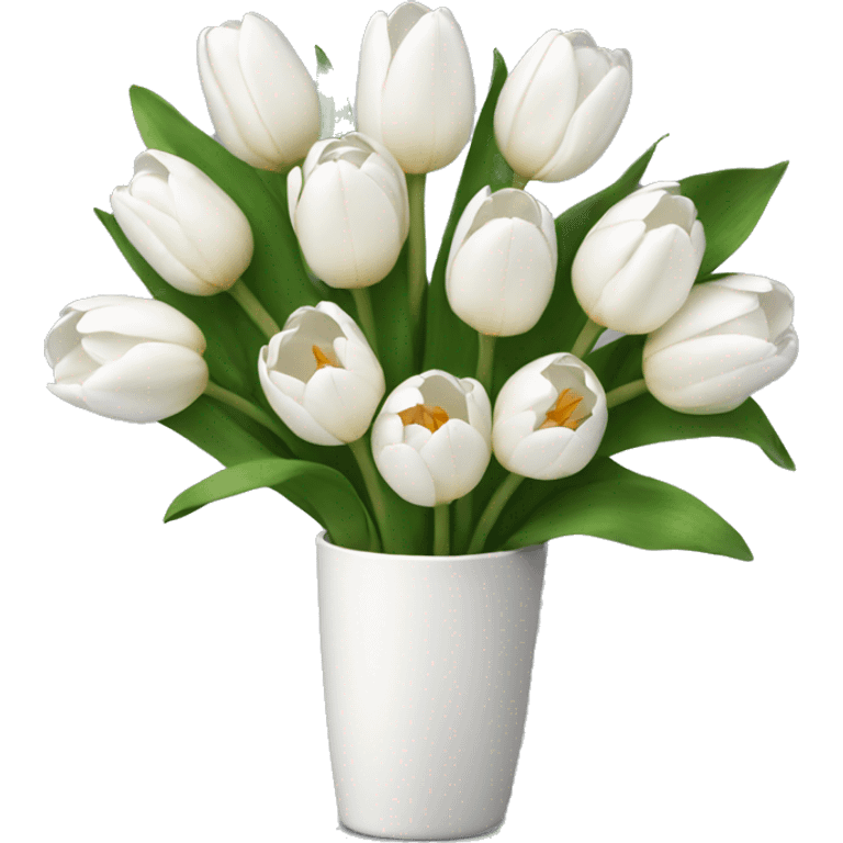 white tulip bouquet emoji