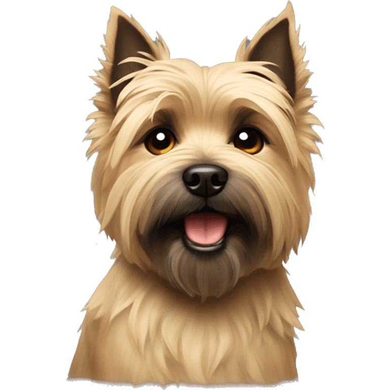 Cairn terrier with one ear pointed up and lighter tan fur
 emoji