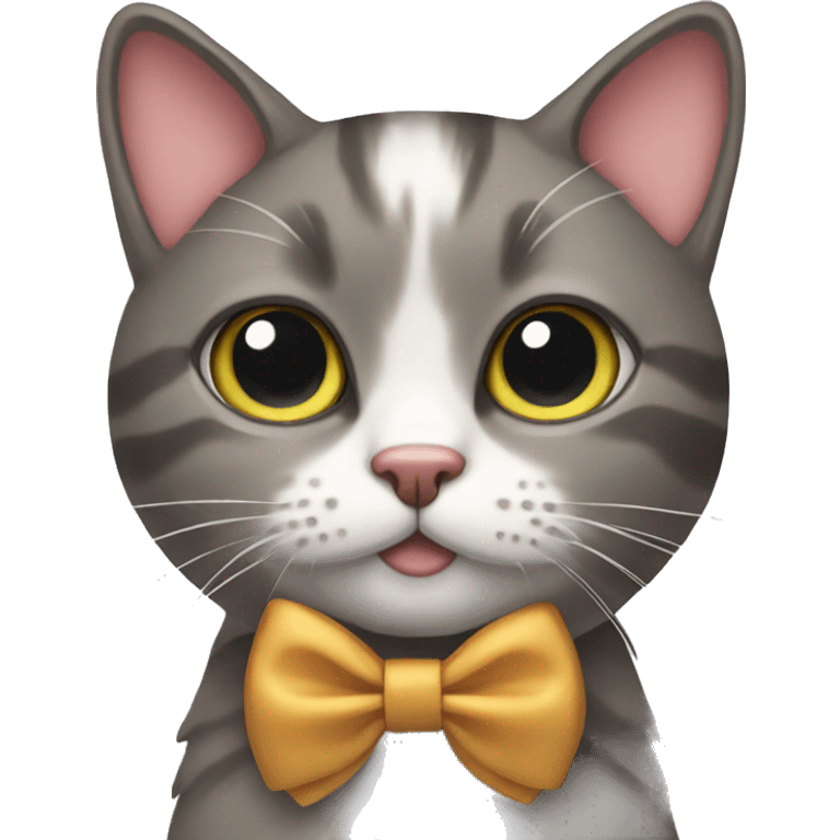 Cat wearing bow emoji