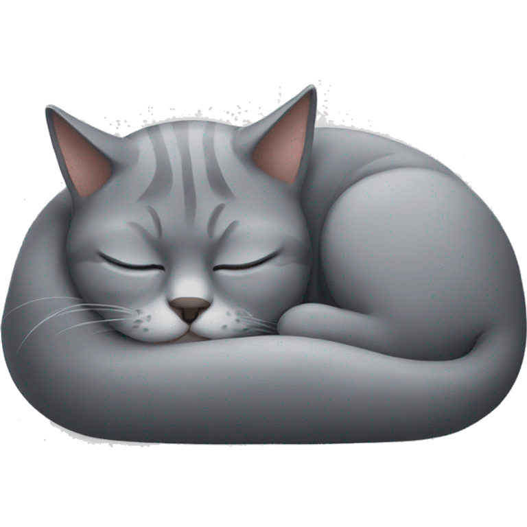 sleeping gray cat emoji