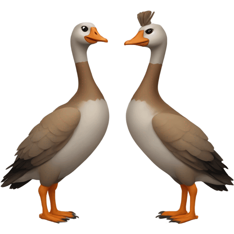 Strong muscular Humanized geese pair emoji