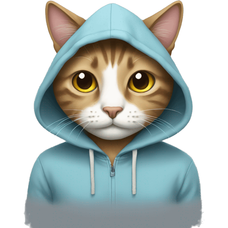 Cat with hoodie emoji