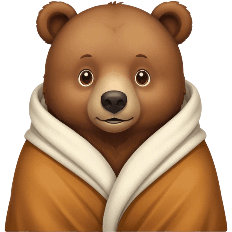 bear cozy in blanket emoji