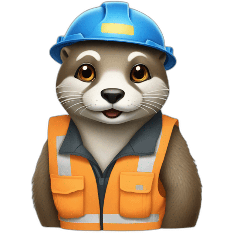 loutre avec un cône de travaux emoji