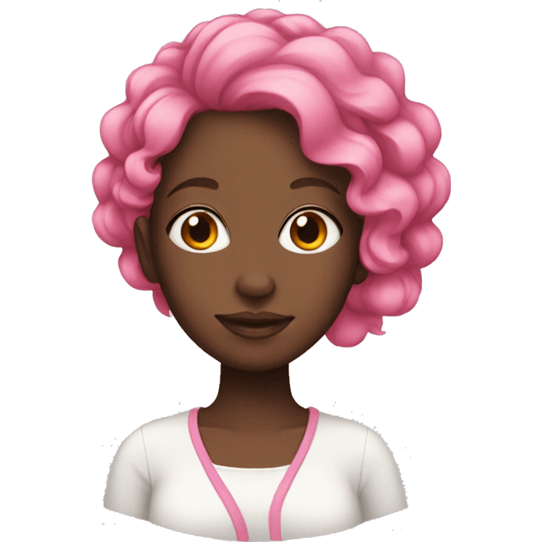 Black girl with pink hair emoji