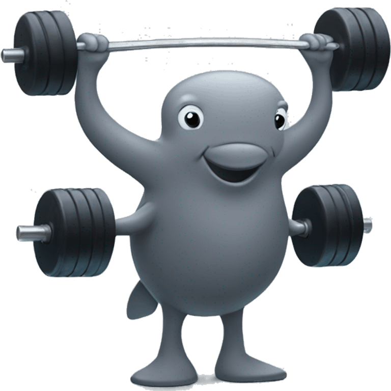 Whale lifting weights emoji