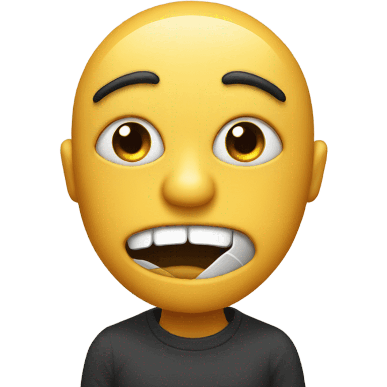 Emoji with totally rolled up eye and mouth open emoji