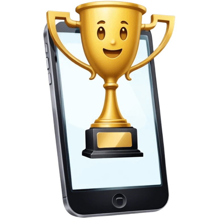 a trophy in a mobile phone emoji