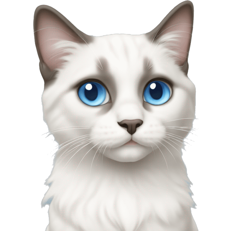 ragdoll cat all white kitten with blue eyes  emoji