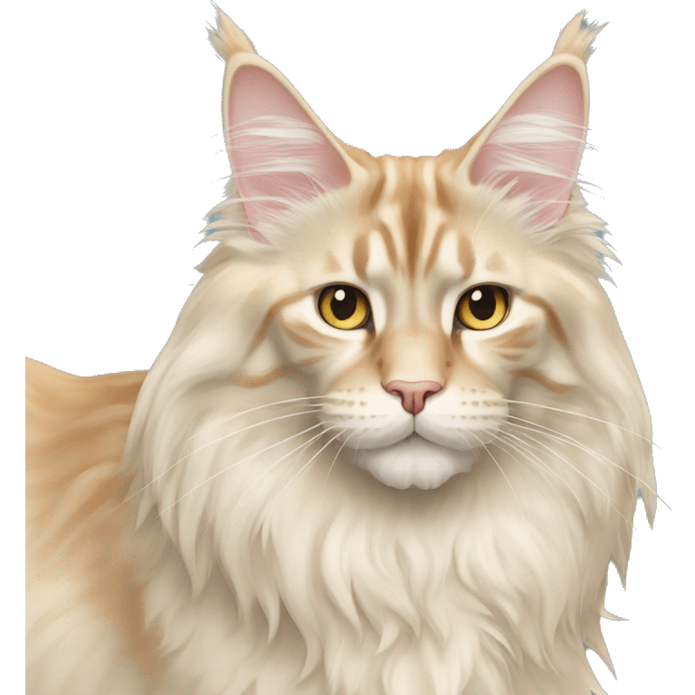 cream colored maine coon in all height emoji