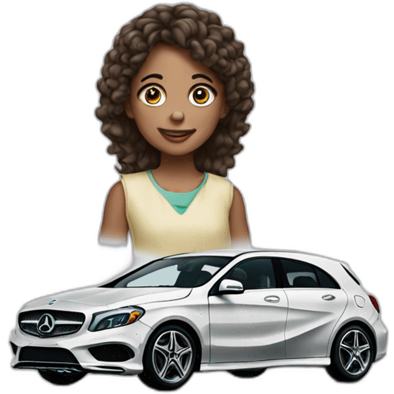 Girl on a Mercedes Benz classe a emoji