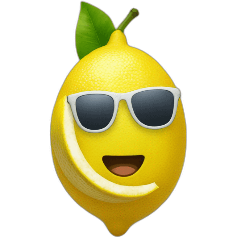 A lemon on a beach with sunglasses emoji