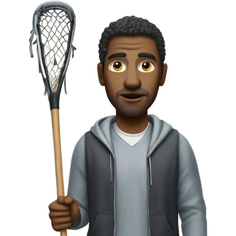 ugly man with lacrosse emoji