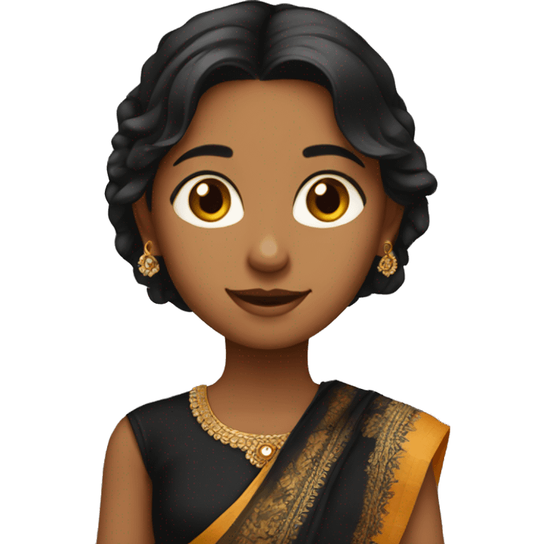 indian girl in black kurthi emoji