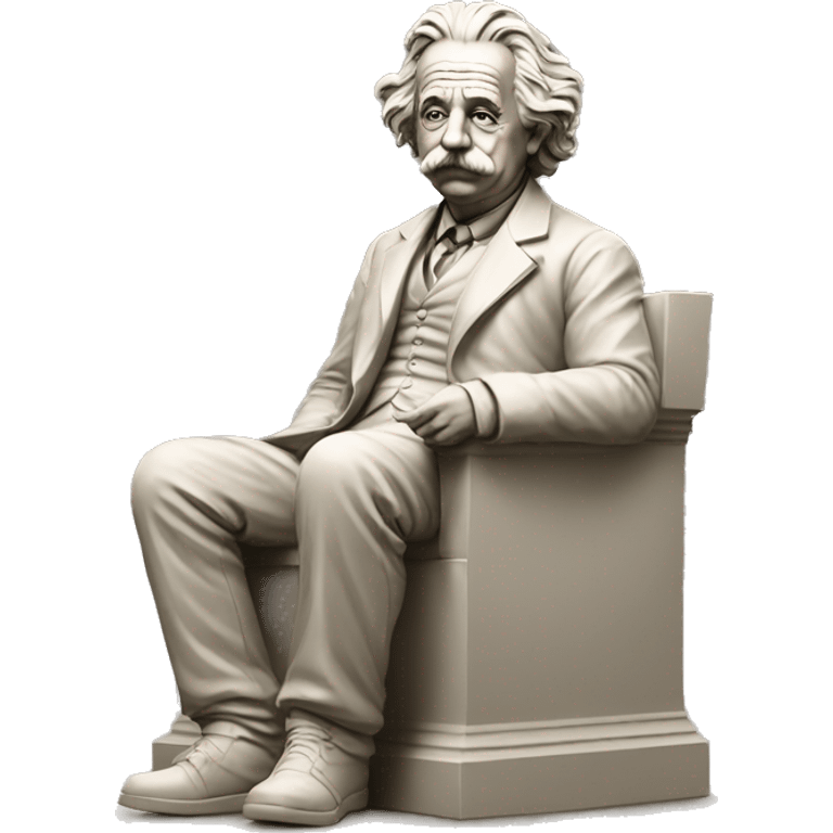 sitting philosopher-statue as albert einstein emoji