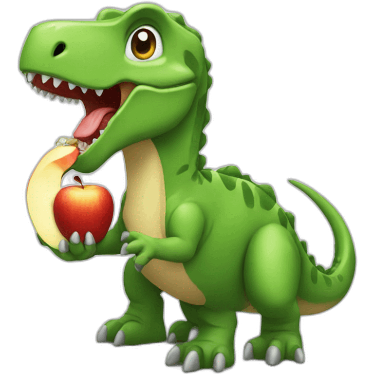 dino eating apple emoji