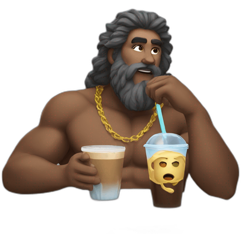 zeus sipping iced coffee emoji