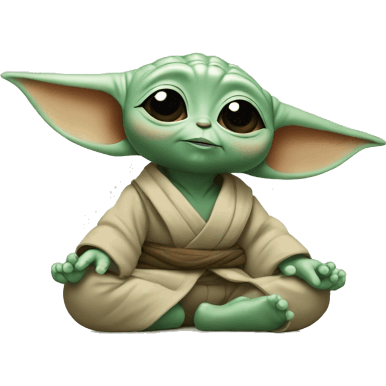 baby yoda doing yoga  emoji