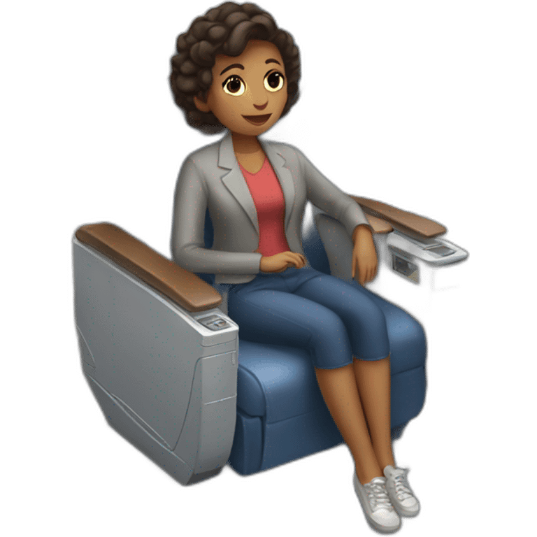 a woman sitting on a plane emoji