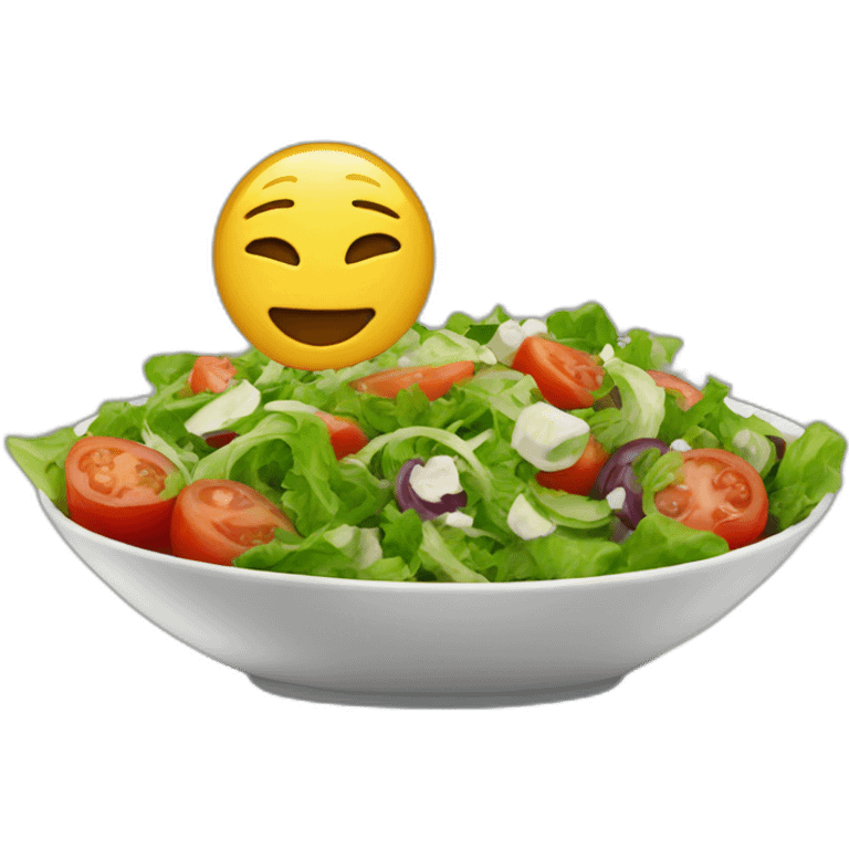 In front of my salad emoji