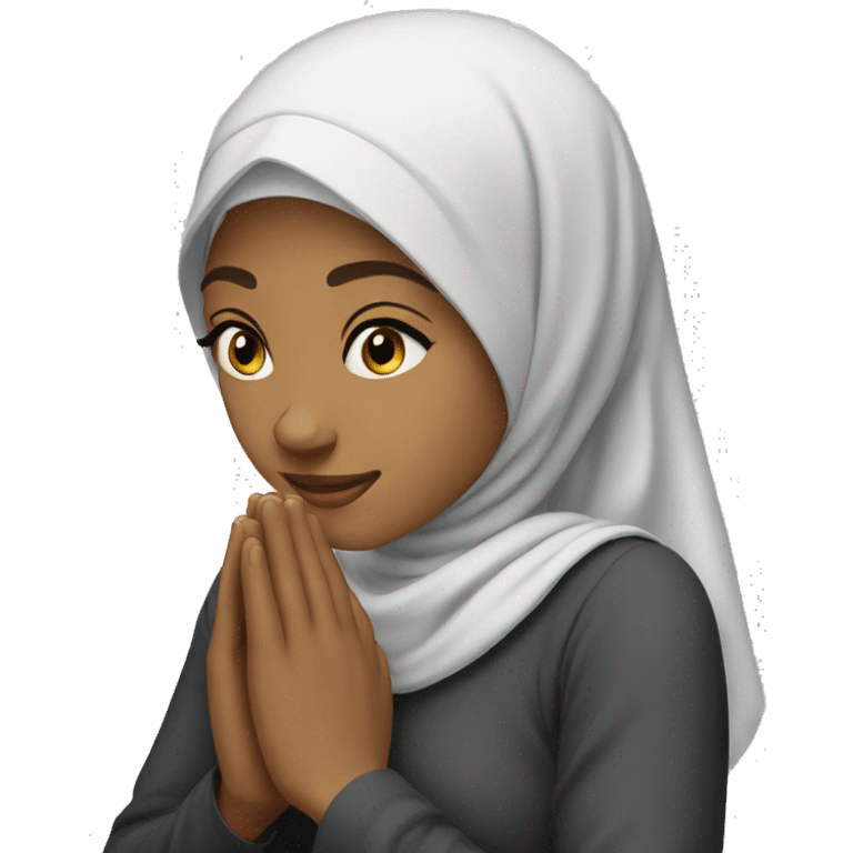 A young women with hijab praying  emoji