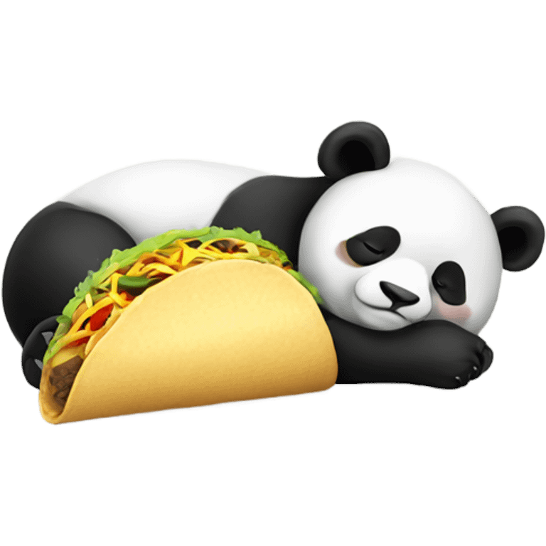 Panda sleeping with taco emoji