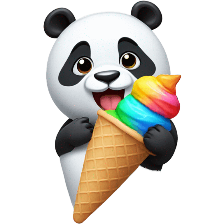 Panda with ice cream emoji