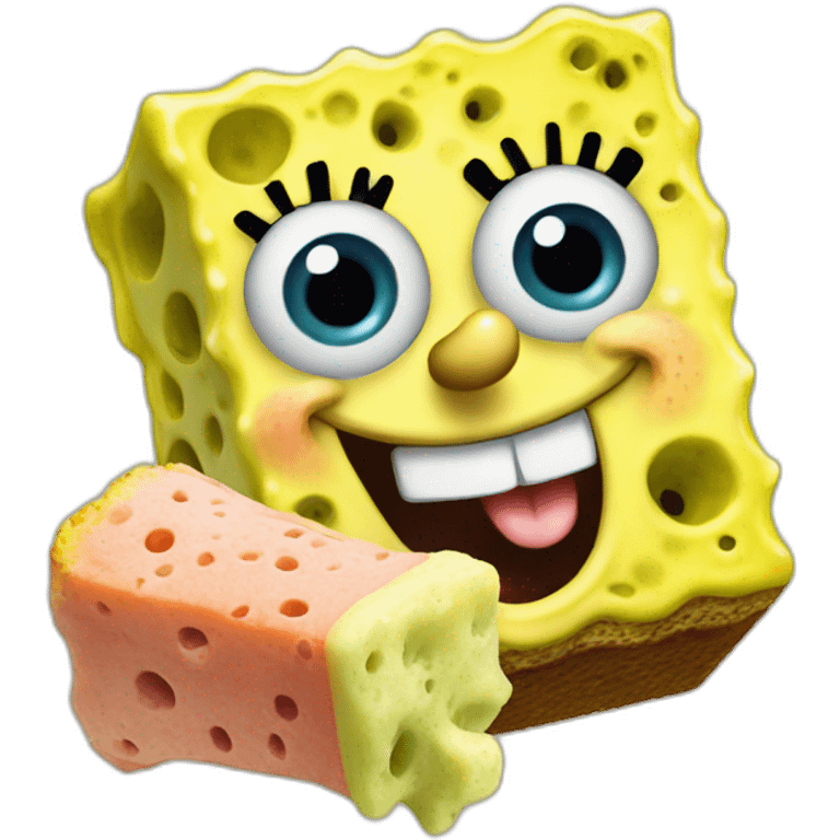 spongebob eating a sponge emoji