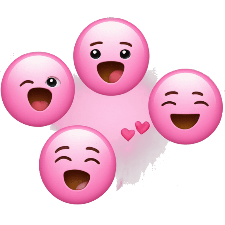 Emoji innamorato con 3 cuori rosa  emoji