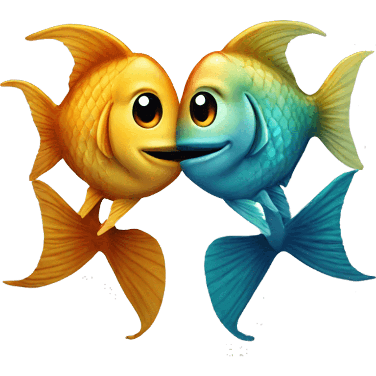 Two fishes kissing  emoji