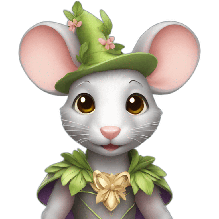 attractive rat with fairy costume emoji