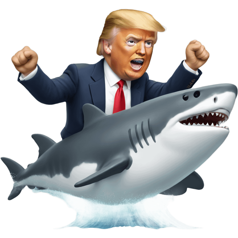 Trump jumping the shark emoji