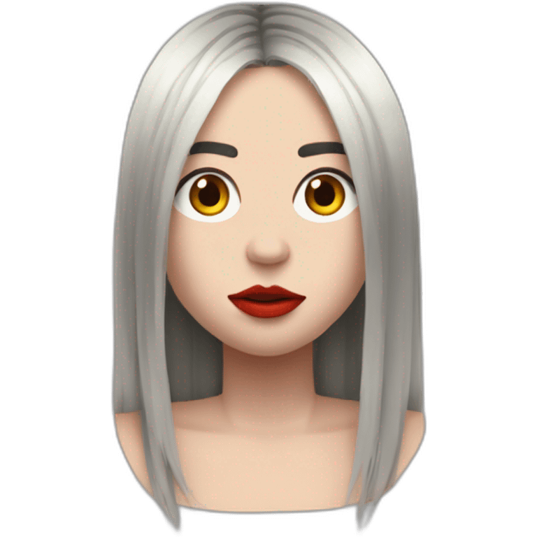 billie eilish cheveux noir et racines rouges emoji