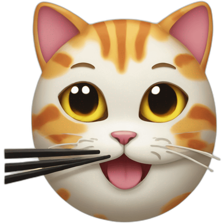 cat eats sushi emoji