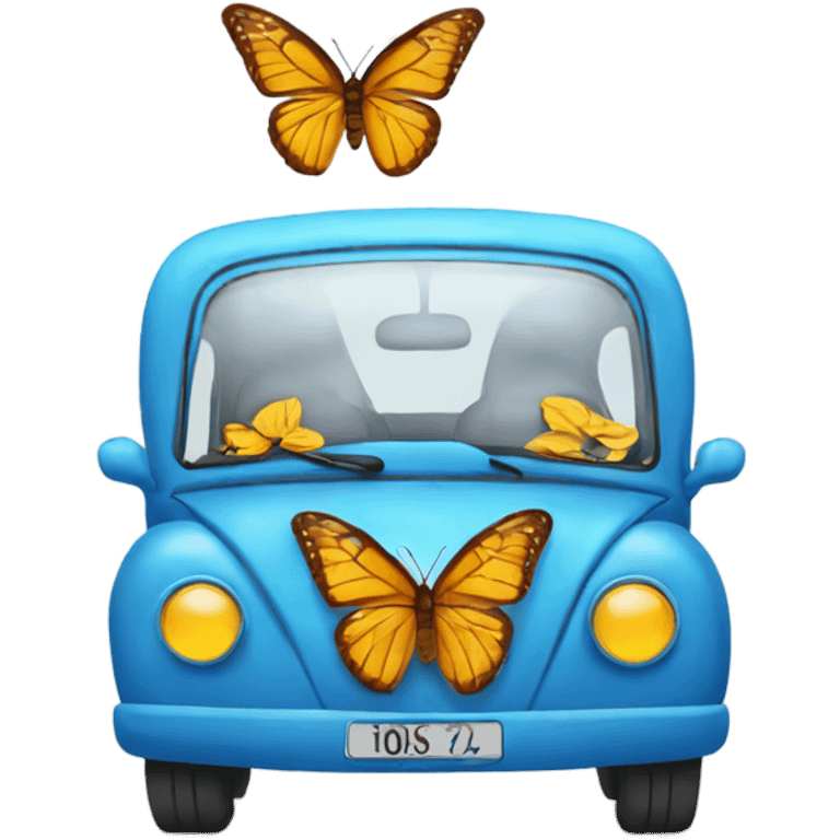 Butterfly in car emoji