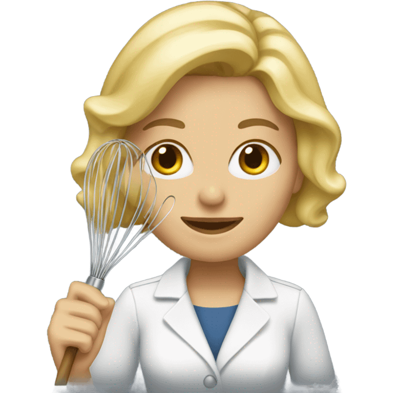 blonde woman with a whisk emoji