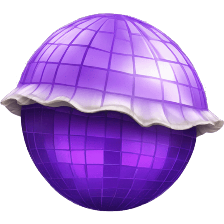 purple disco ball with clam shell emoji