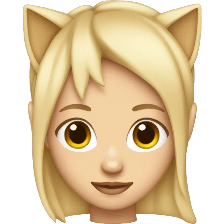 Blonde Girl with cat ear hat on emoji