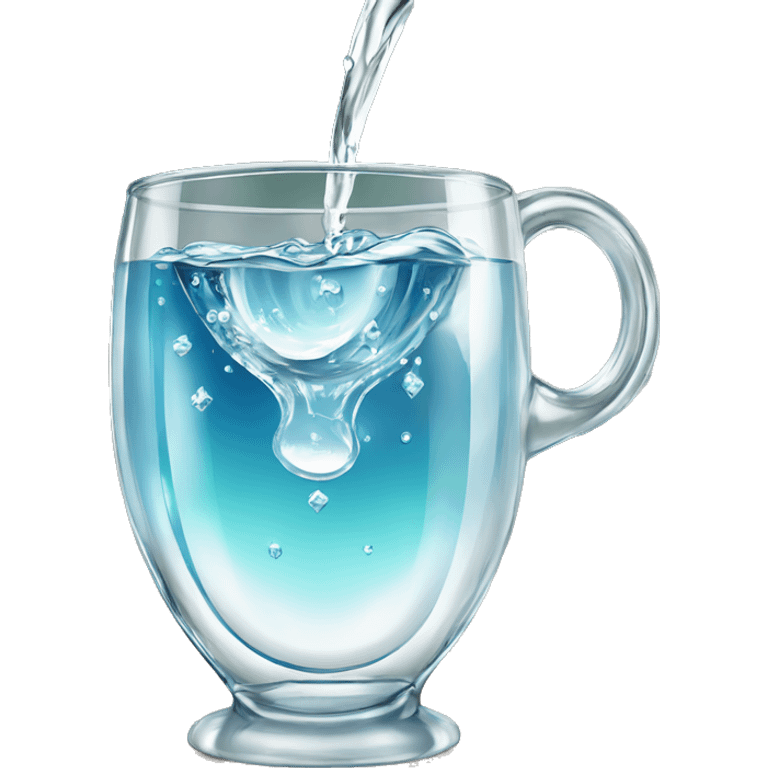 Cup of water poured into a beautiful clear bejeweled glass  emoji