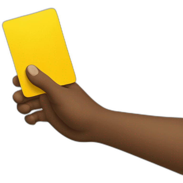 hand with a yellow card emoji