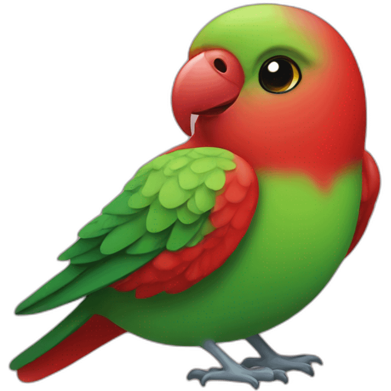 Red and Green Love bird emoji