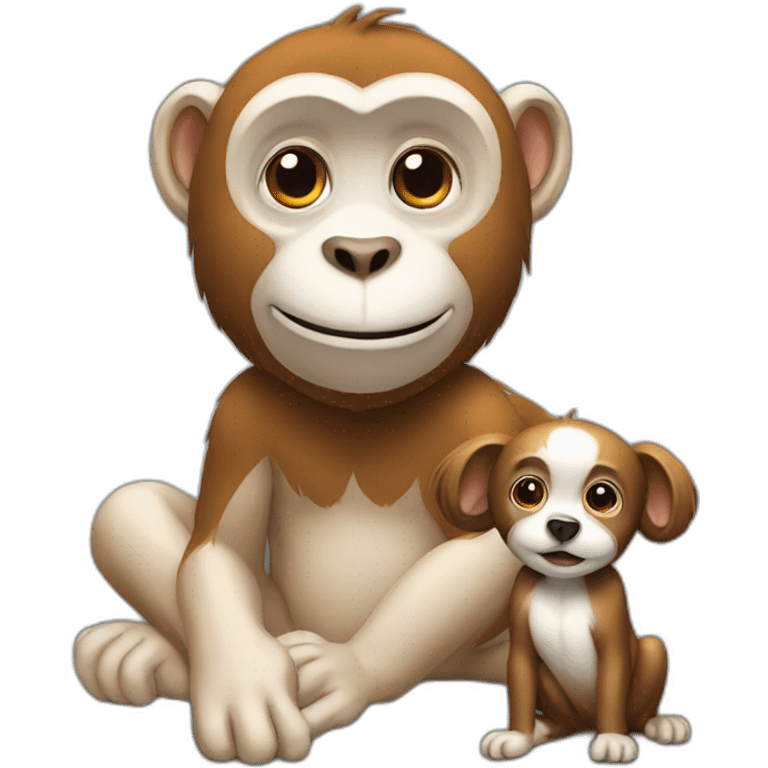 Monkey with dog emoji